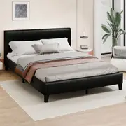 ALFORDSON Bed Frame King Size Base Platform Leather Black