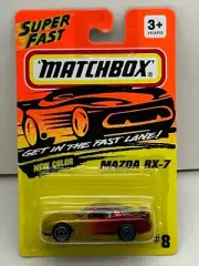 1994 MATCHBOX SUPERFAST #8 GOLD RED MAZDA RX-7 NEW ON CARD