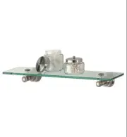 Murray Feiss Devonshire 24 inch Pewter Glass Shelf
