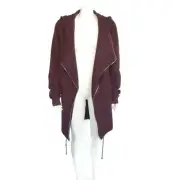 NEW River Island Reddish-Brown-Plum Jacket Draped Open Front UK sz Medium 7828