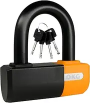 OKG Heavy Duty Small U Lock – 18mm Anti-Cut Manganese Alloy Steel U-Shackle | Dual-Deadbolt Anti Theft Motorcycle Lock for eBike/ATV/Trailer | Drill-Proof & Weatherproof (4 Keys, No Security Chain)