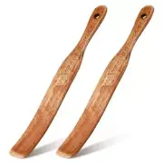 11 Inch Acacia Wooden Sourdough Spatula Bread Mixing Stir Stick Spurtle with 2
