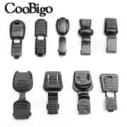 25X Plastic Cord Lock Stopper Zipper Pull Rope End Clip for Paracord Clothes Kit
