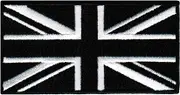 Black Union Jack Embroidered Patch British England Flag UK Great Britain Iron-On