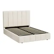 Artiss Bed Frame Double Size Beige TETTE Linen Fabric Wooden Mattress Base