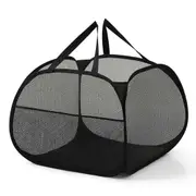 Collapsible mesh laundry basket for home storage and organization