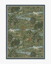 150' x 215' | Machine Washable Runner Rug | Kid & Pet Friendly | Indoor Rug | Owl & Willow Green Rug by Morris & Co. | Ruggable