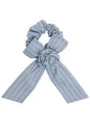 Damson Madder Rosette Striped Cotton Scrunchie - Blue ONE SIZE