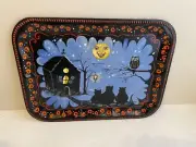 OOAK Vintage 2007 Halloween Kitchen Witch Night Wise Advice Tray Handmade