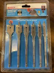 Bosch SB5006 Rapid Feed Spade Drill Bit Set 6 Piece 3/8" 1/2" 5/8" 3/4" 7/8" 1"