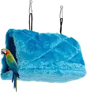 ROMISBABA Plush Parrot Hammock for Birds Blue Snuggle Cave Soft Comfortable Hideaway Encourages Exercise Balance Easy to Hang with Bilateral Hooks