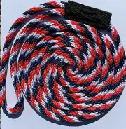 Solid Braid Nylon Dock Line 1/2" x 10' - Floats! Made in USA - Red White Blue