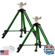 Keten Impact Sprinkler on Tripod Base, 2 Pack Lawn Sprinklers for Yard with 3