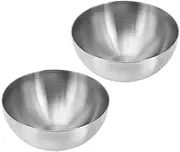 Ciieeo 2pcs Korean Stainless Steel Bowls Vegetable Salad Bowls Noodle Soup Bowls Udon Food Serving Bowls Kitchen Prep Bowls for Rice Hot Soup Cereal Snacks Noodle Ramen Pasta Silver