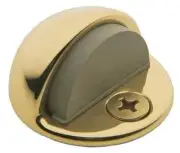 Zenith Door Stop Type#1 Half Moon Floor Mounted Polished Brass