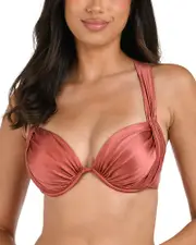 La Blanca Earth Goddess Draped Bikini Top
