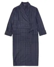 Hart Schaffner Marx Men's Navy Plaid Robe Small / Medium
