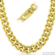 15mm 14K Gold IP Luxury Mens Heavy Miami Cuban Chain
