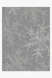 275' x 365' | Machine Washable Runner Rug | Kid & Pet Friendly | Indoor Rug | Snowflake Silver Flatwoven Rug | Ruggable