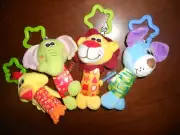 Baby Plush Animal Rattle For Cots Capsules and Strollers