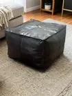 Pouffe Leather Unstuffed Moroccan Ottoman New Boho Vibes Pouffe Leather