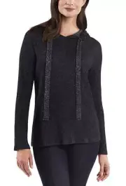 Kenneth Cole Womens Pull Over Tunic Sweater Size-X-Small Color-Black/White