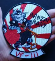 NAVY TOMCAT PATCH ~ BANZAI BABY VF-111 TOMCAT US Fighter Squadron VF MILITARY