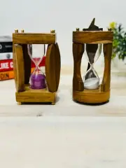 Set of Stylish Wooden Sand Timers Hourglass a Home Decor Gift For Christmas Day