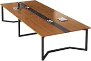 LYXWGRZD Rectangular Conference Table, Seminar Table with Cable Grommet, Meeting Table, Wide Desktop, Training Table for Office Conference Room