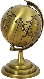 Globe Ornament | Vintage Alloy Globe of The World Decor - Modern Desktop Globe Decoration for Educational School, Indoor Desk Home Decor Imtrub