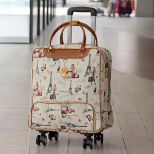 【悅生活】GoTrip微旅行--20吋印花款防水面料拉桿行李袋(拉桿包 行李箱 防潑水 登機箱)