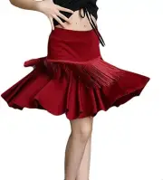 Kids Girls Tassels Latin Dance Skirt Professional Salsa Tango Rumba Dancewear