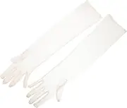 [SAFIGLE] Tulle Prom Gloves Lace Gloves Tea Party Gloves Women Sheer Glove Wedding Bridal Gloves Long Opera Gloves Women Long Gloves Tulle Satin Gloves Evening Gloves Pink Mesh