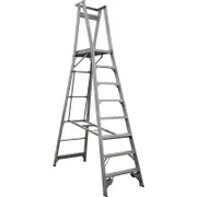 Indalex 8 Step Aluminium Platform Ladder w/ Wheels
