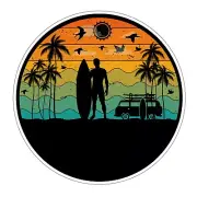 20cm Retro Surf-sticker-decal-vehicle-,-car-motorhome-van-vanlife-truck