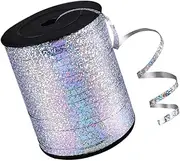 BEBEMOKO 1 Roll Shiny Balloon Ribbons for Party Decoration Holographic Curling Ribbon for Craft Projects Easy to Use for Tying Balloons and