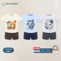 在飛比找蝦皮購物優惠-Ualarogo 短袖套裝適合 9 個月至 4 歲的嬰兒柔軟