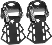 CLISPEED 2pcs Pedal Board Cycling Bicycle Flat Foot Mountain Non- Rear Seat Footrest Pedals Riding Bike Seat Folding Rear Footrest E Mountain Bike Foldable Steel Black