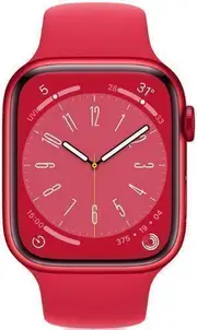 Apple Watch Series 8 - 32GB - Red-Aluminum-Sport Band-Red - GPS - 45mm - Red - Aluminum - Red - Sport Band - Rubber - Refurbished (Good Condition)