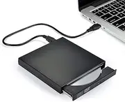 External USB2.0 CD Drive Blingco Protable External DVD Drive USB Slim Portable CD-RW DVD-R Combo Burner Writer Player for Laptop Notebook PC Desktop Computer Black