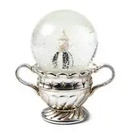 NEW Mackenzie-Childs Vintage Silver Snowman Snow Globe