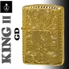 Zippo Armor Case Arabesque 5 Sided Gold Plating Silver Lighter King II Japan