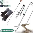 52” Foldable Snake Tongs Stainless Steel Grabber Catcher Tool &39" Hook &Gloves