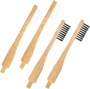 MUSISALY 4 Pack Wooden Toothbrush Replacement Heads Comfortable for Travel Home