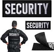 EverVanz | Embroidered Patch | Badge Hook and Loop for Security Vest | Security Patches for Vest Jacket and Shirt (2 Pack) (One Large & One Small) G_12