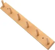 Wooden Wall-Mounted 6-peg Hat Hanger Rack Large Hat Hanger Easy Install Home Hooks
