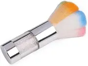CALLARON Nail Art Dust Brush Petal Shape Rainbow Cleaner with Metal Handle for Makeup Nail Powder Removal for Professional Manicure DIY Nail Art Convenient Portable Design