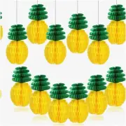 Tropical Delight Pineapple Party Pack - Vibrant 12-Piece Honeycomb Pineapple Cen