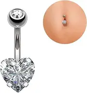 [FrEshn] Nose Ring Women Sexy Rhinestone Dangle Belly Button Chain Navel Piercing Ring Body Jewelry Waist Chain Button Puncture Jewelry Fake Nose Ring (Style : Z0455-SR)