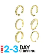 Gold Toe Rings Set Stainless Steel Adjustable Comfortable Fashion Women Gift